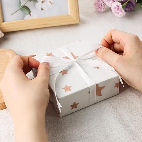 Miniatura 5 de VGOODALL 100 hojas de papel de seda a granel, papel de seda metálico de rayas de oro rosa dorado para envolver regalos, cumpleaños, boda, 20 x 14