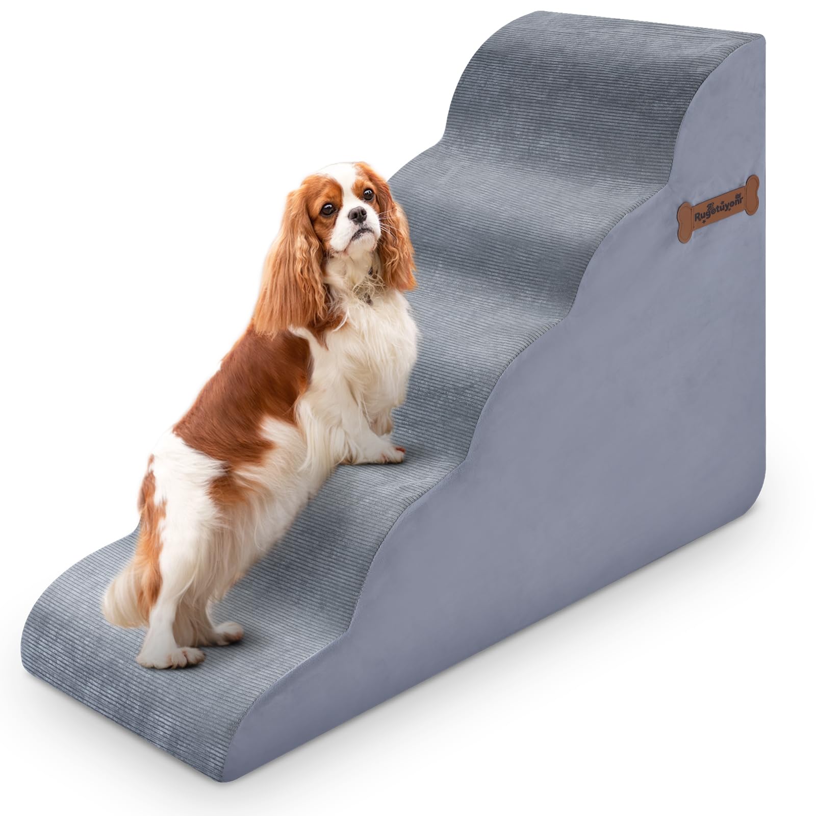 Escalera para Perros, peldaños para Perros, 5 Niveles, 40 x 87 x 60 cm, para sofá y Cama Alta, peldaños Antideslizantes para Mascotas, rampa de Espuma de 60 cm de Alto, Ideal para Mascotas pequeñas