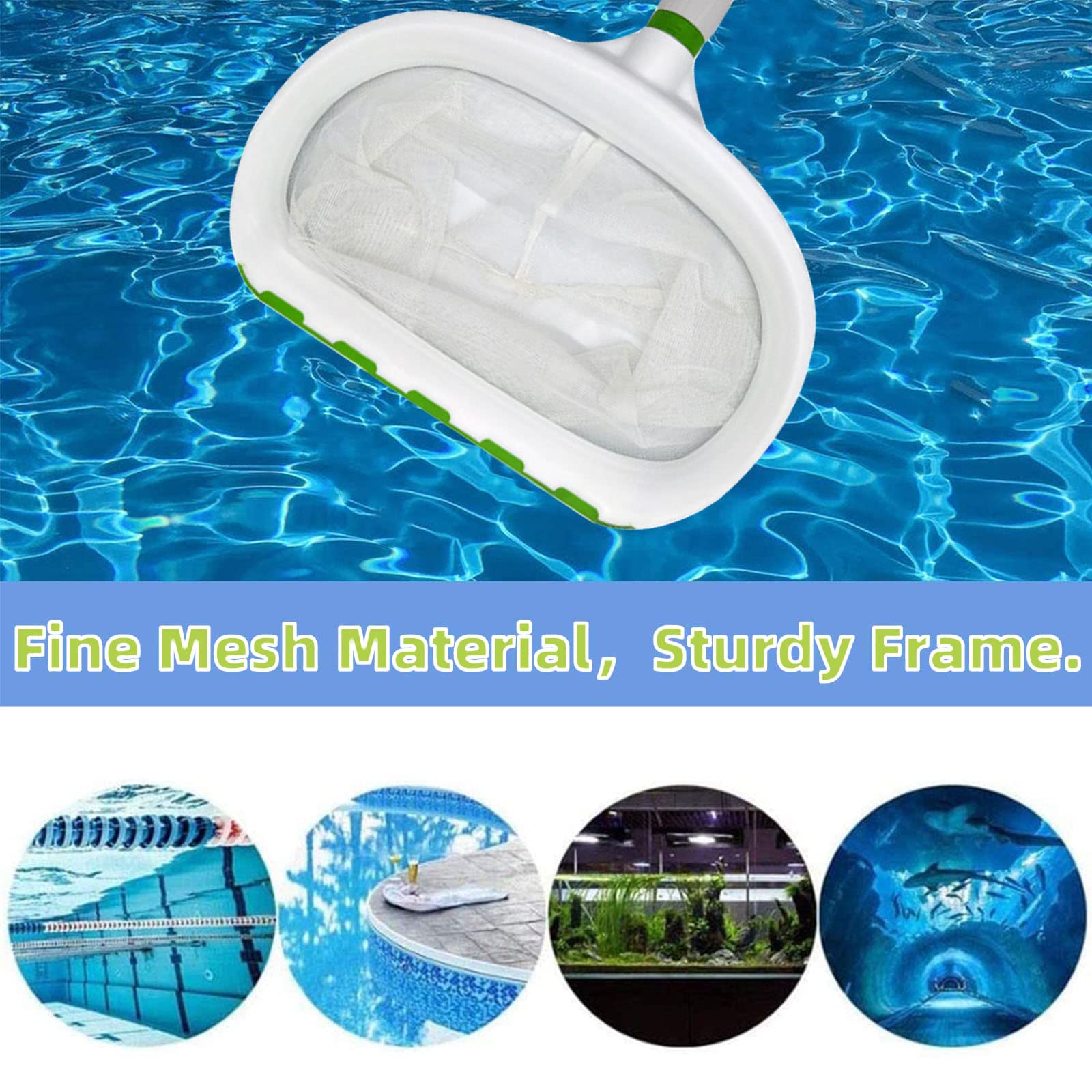 Esta Red para Recoger Hojas de Piscina, Red para Recoger Hojas de Piscina, Marco Sellado Reforzado, Herramienta de Limpieza de Hojas de Alta Resistencia (Palo no Incluido) (rastrillo profund