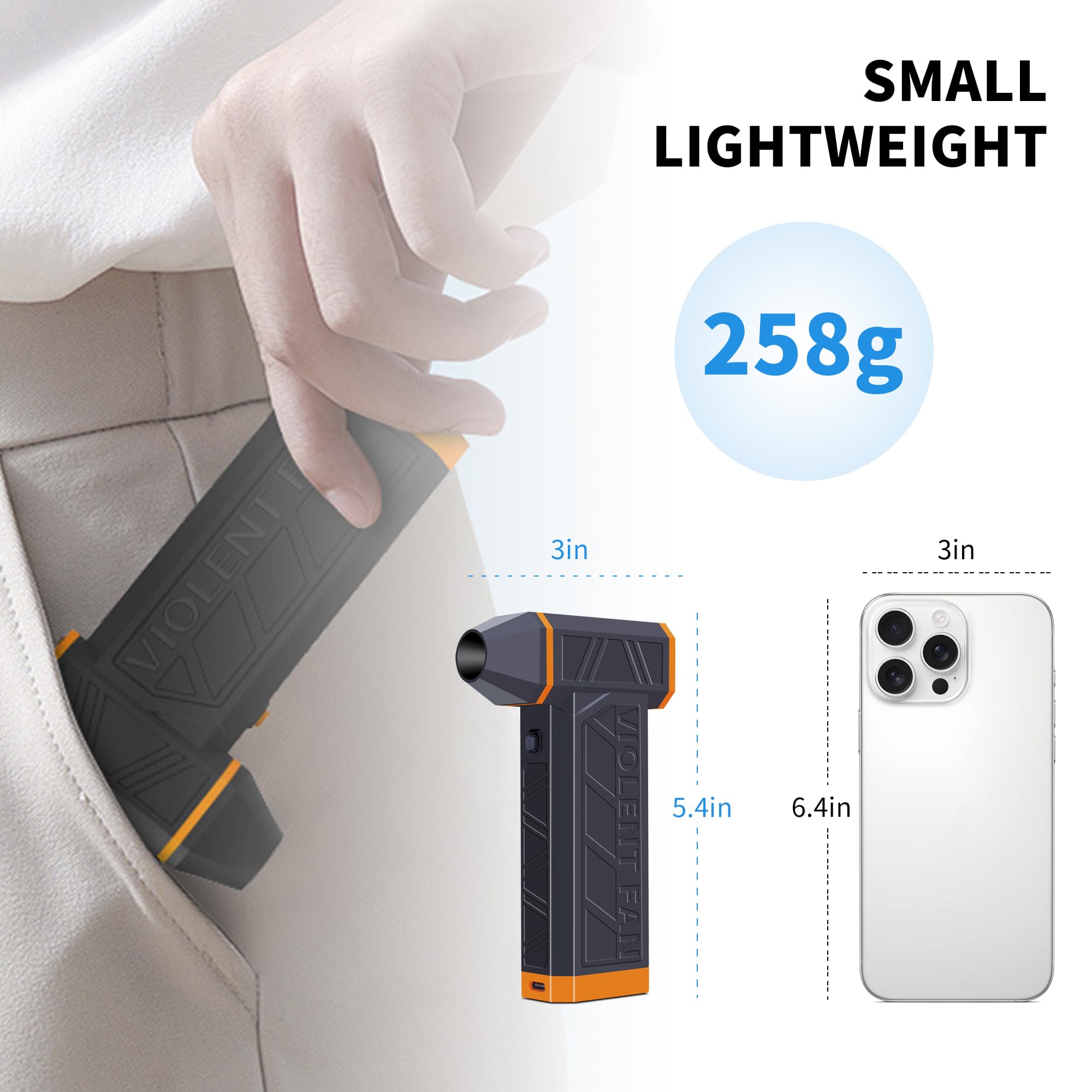 Compressed Air Duster 300000RPM Turbo Fan Air Blower Air Blower Knob Variable Speed,Dust Blower PC,Car Dryer Air Blower,Jet Fan can Reusable for PC,Keyboard,Car, Home, Outdoors Camping 8000mAh