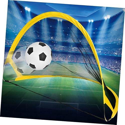 Miniatura 9 de Juego de 2 piezas de puerta de entrenamiento de fútbol plegable con mini redes de fútbol inflable, bomba de bola de hierro para juegos de deportes