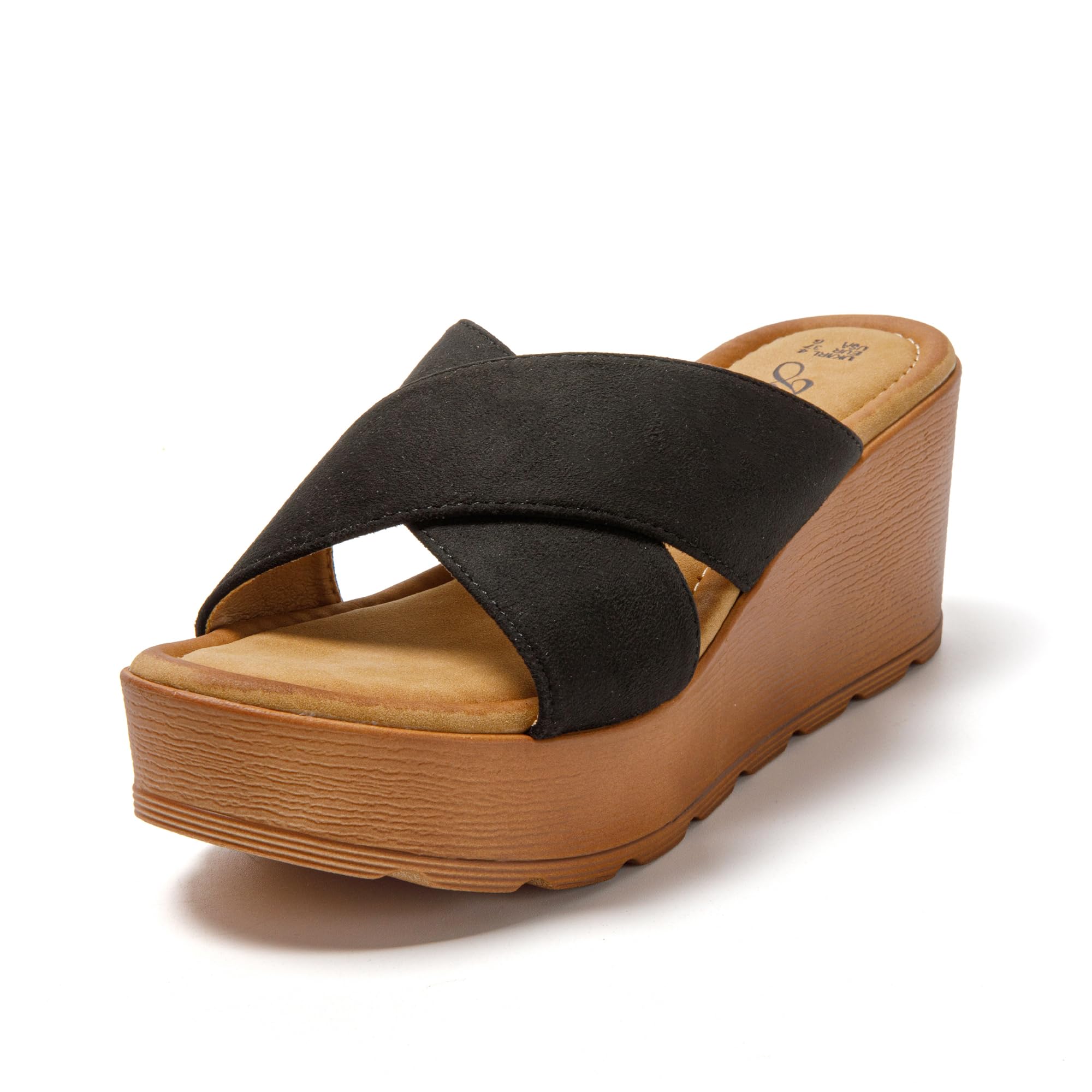 JOMIX Damen Schlappen Plateau Sandalen Pantoletten Keilabsatz Sandal Sommerschuhe Slipper Strandschuhe