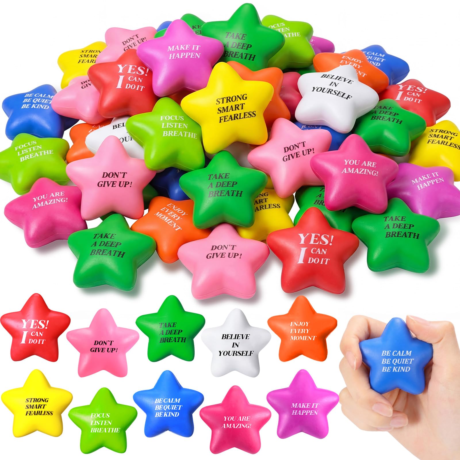 Snapklik.com : Sotiff 100 Pack Star Stress Balls Bulk For Adults Kids ...