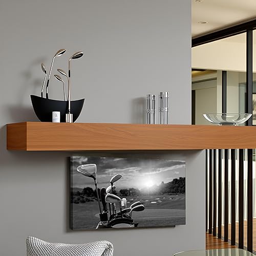 Miniatura 5 de LevvArts Lienzo de golf en blanco y negro para pared, campo de golf al atardecer, paisaje, pintura, impresión de golf, deportes, arte decorativo