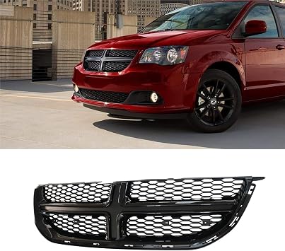 Compatible For Dodge Grand Caravan 2011-2020 Car Front Bumper Upper Grille Grill Honeycomb Black