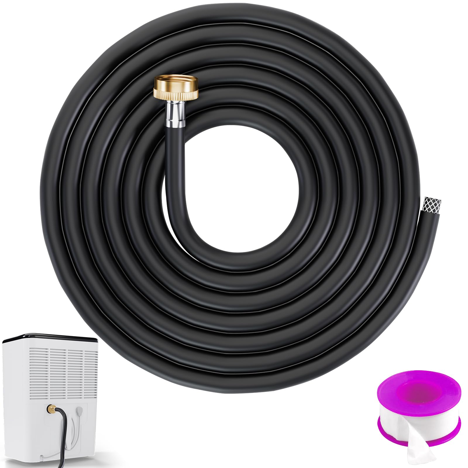 16.5FT Leakproof Dehumidifier Drain Hose with 3/4" FHT Rustproof Connector
