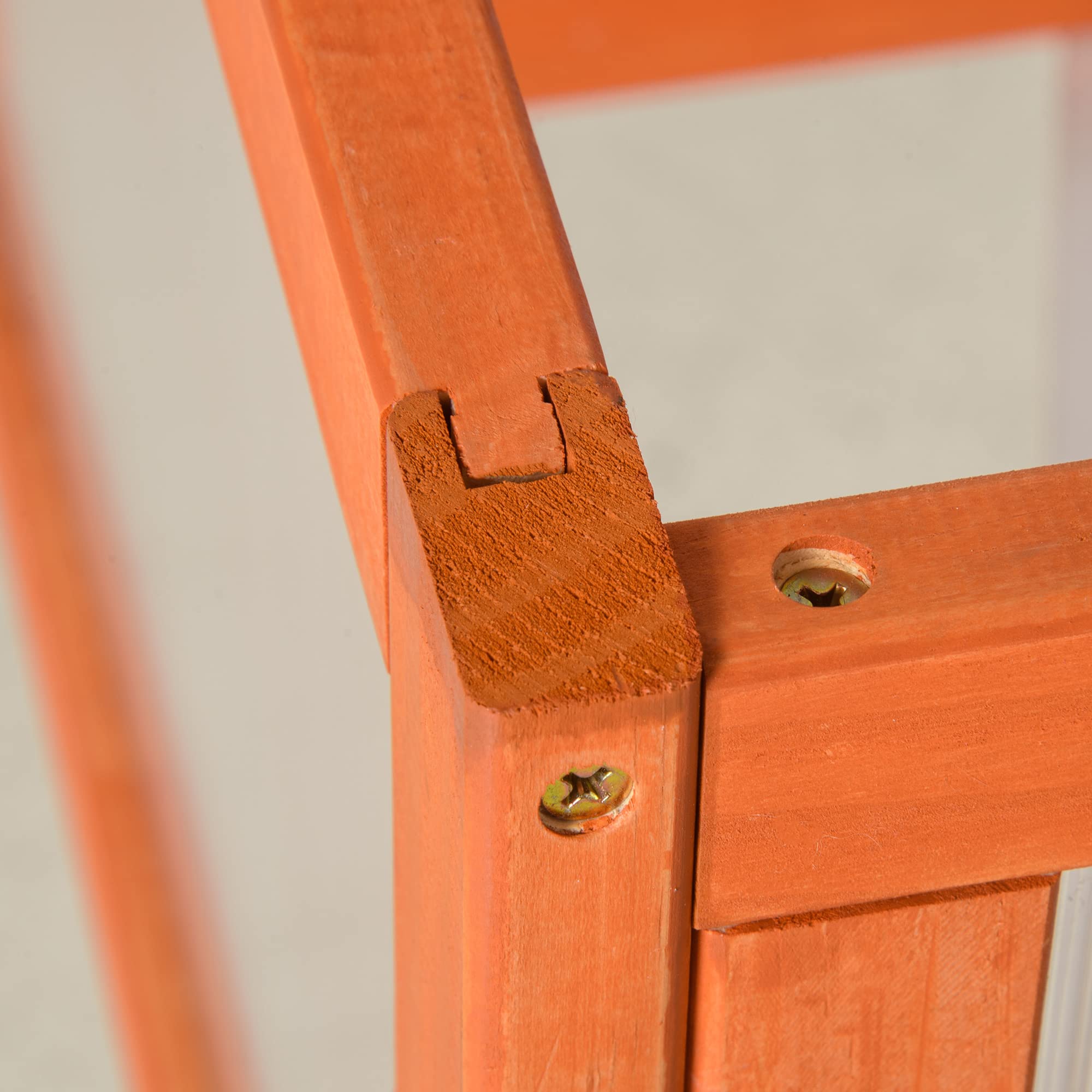Outsunny Jardinière prématurée avec couvercle en bois et polycarbonate résistant aux intempéries Orange 90 x 46 x 40 cm