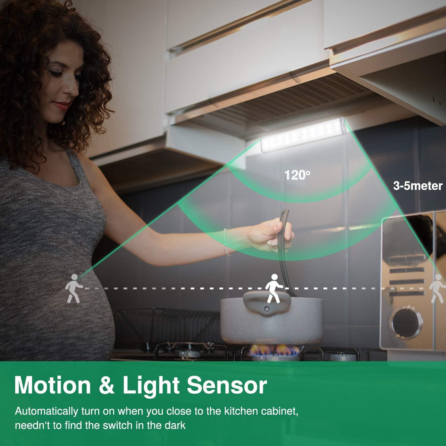 Luce LED Ricaricabile Con Sensore Movimento - 3 Colori, Impermeabile, Per Armadi, Scale E Corridoi - Foto 9