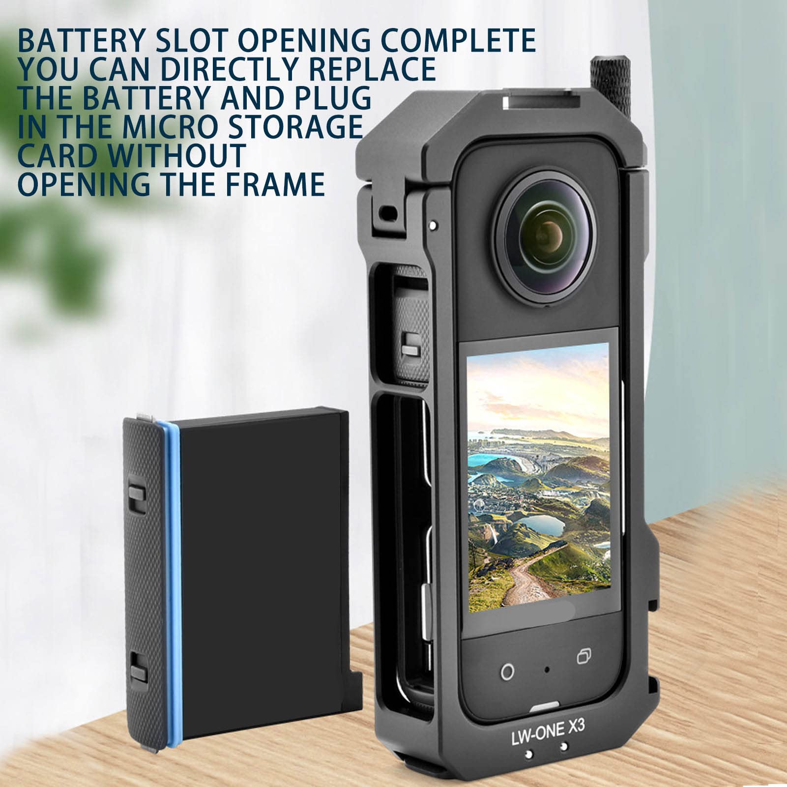 Marco Protector de Aluminio para Insta360 One X3, Estuche Protector para Insta 360 One X3, Jaula de Carcasa Duradera de Aluminio Portátil, Marco de Carcasa para Insta360 One X3