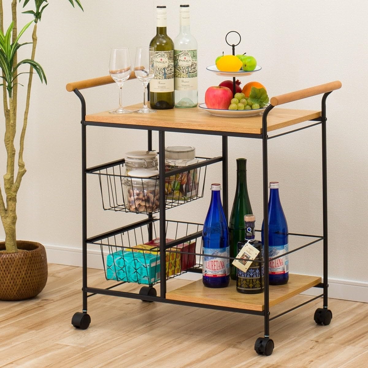 ニトリ キッチンワゴン トリエステ 7169 MBR ミドルブラウン ニトリ キッチンワゴン トリエステ - メルカリ