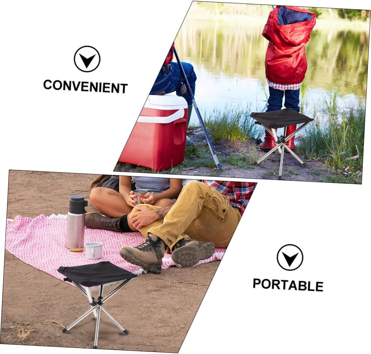 1 Set Portable Folding Stool Upgraded Lightweight Outdoor Fishing Chair Durable Camping Seat for Hiking BBQ Travel and Beach Trips Sturdy with Enhanced Connections