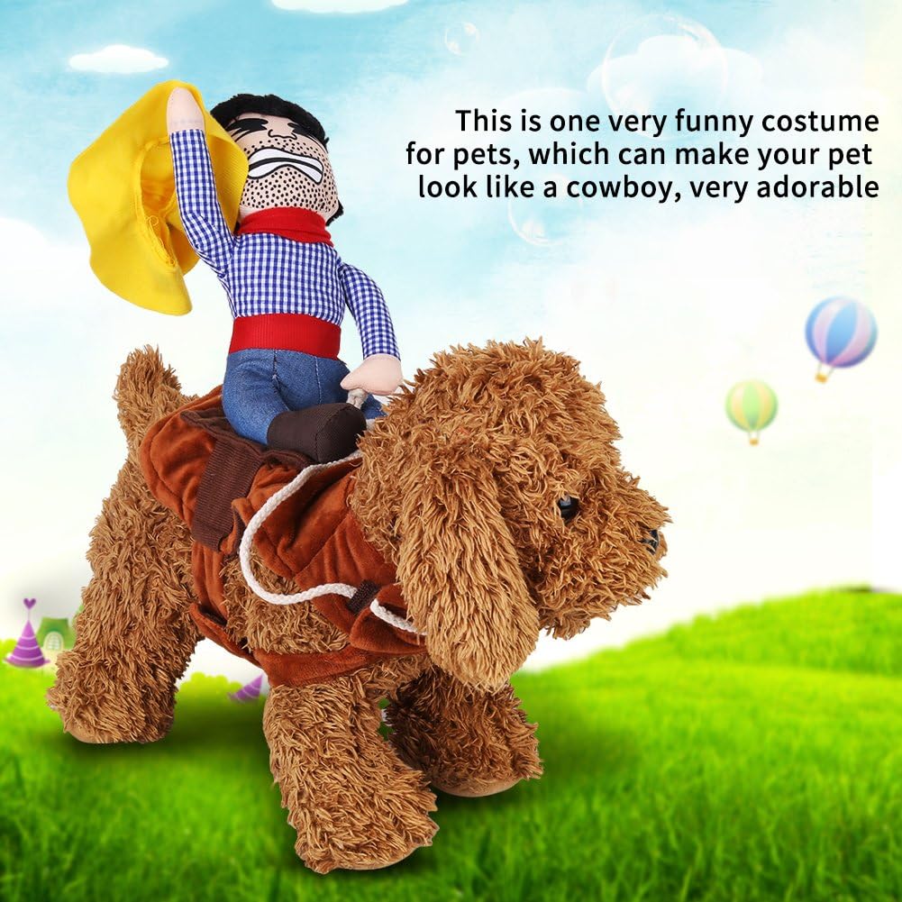 Funny Cowboy Dog and Cat Costume Vest, Pet Dress Up Halloween Cosplay Rider Outfit for Birthday Party Festival (L) - Image 3