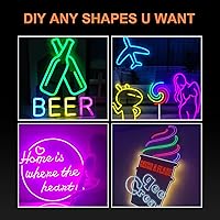 Vista 5 de YM E-Bright - Tira de luz LED de neón púrpura de 5M 16.4 pies 600SMD, lámpara de cuerda de silicona para letrero, barra, hogar, edificio, decoración