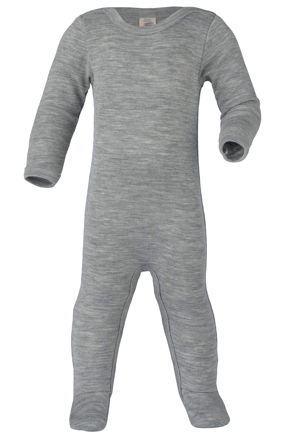 Thermal Footed Romper: Organic Wool Silk Footie with Long Sleeves for Baby Boys or Girls