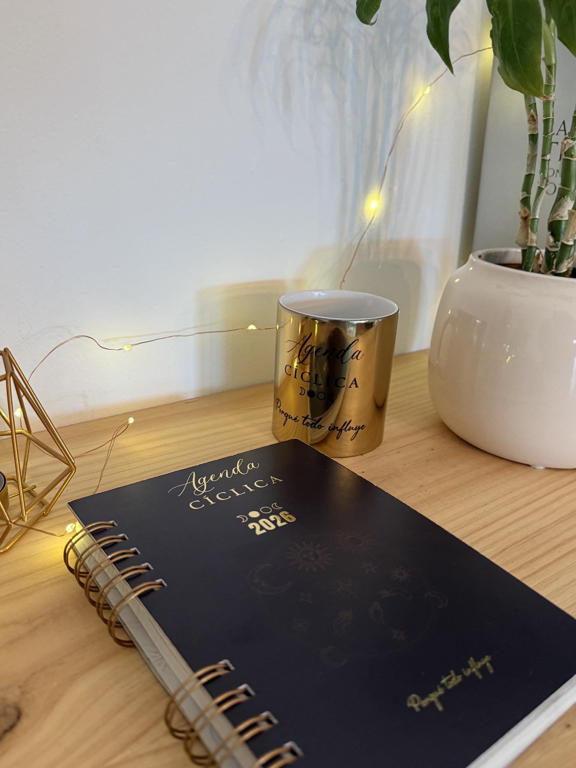 Pack Agenda Cíclica (Agenda, calendario anual, calendario lunar, taza, lapices, vela)