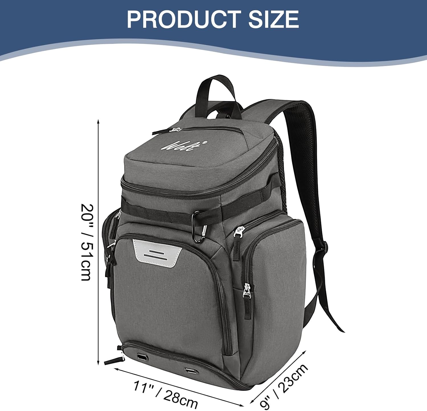 WOLT Basketball Bag Backpack with Separate Ball Compartment and Shoes Pocket, Gym Bags for Men, Large Sports Bag for Basketball, Soccer, Volleyball, Baseball