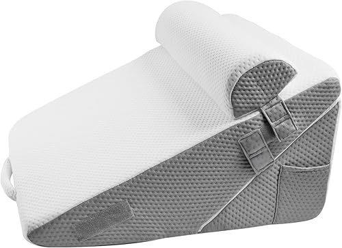 Miniatura 9 de VEVOR Almohada de cuña de cama para dormir, juego de cuña ortopédica ajustable de 3 piezas, con funda jacquard lavable y soporte de espuma, almohada