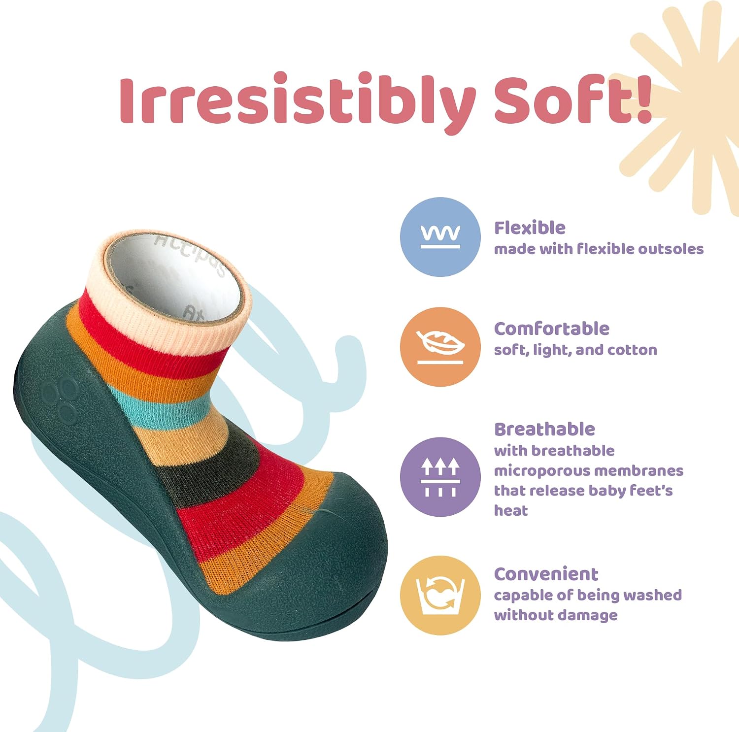 Attipas 3.5 Baby Sock Shoes for Baby Boy & Girl, Soft, Non-Slip Toddler Sock Shoes, Breathable Infant Walking Shoes, First Steps Baby Shoes, Fun Animal-Themed Designs, Easy to Put On
