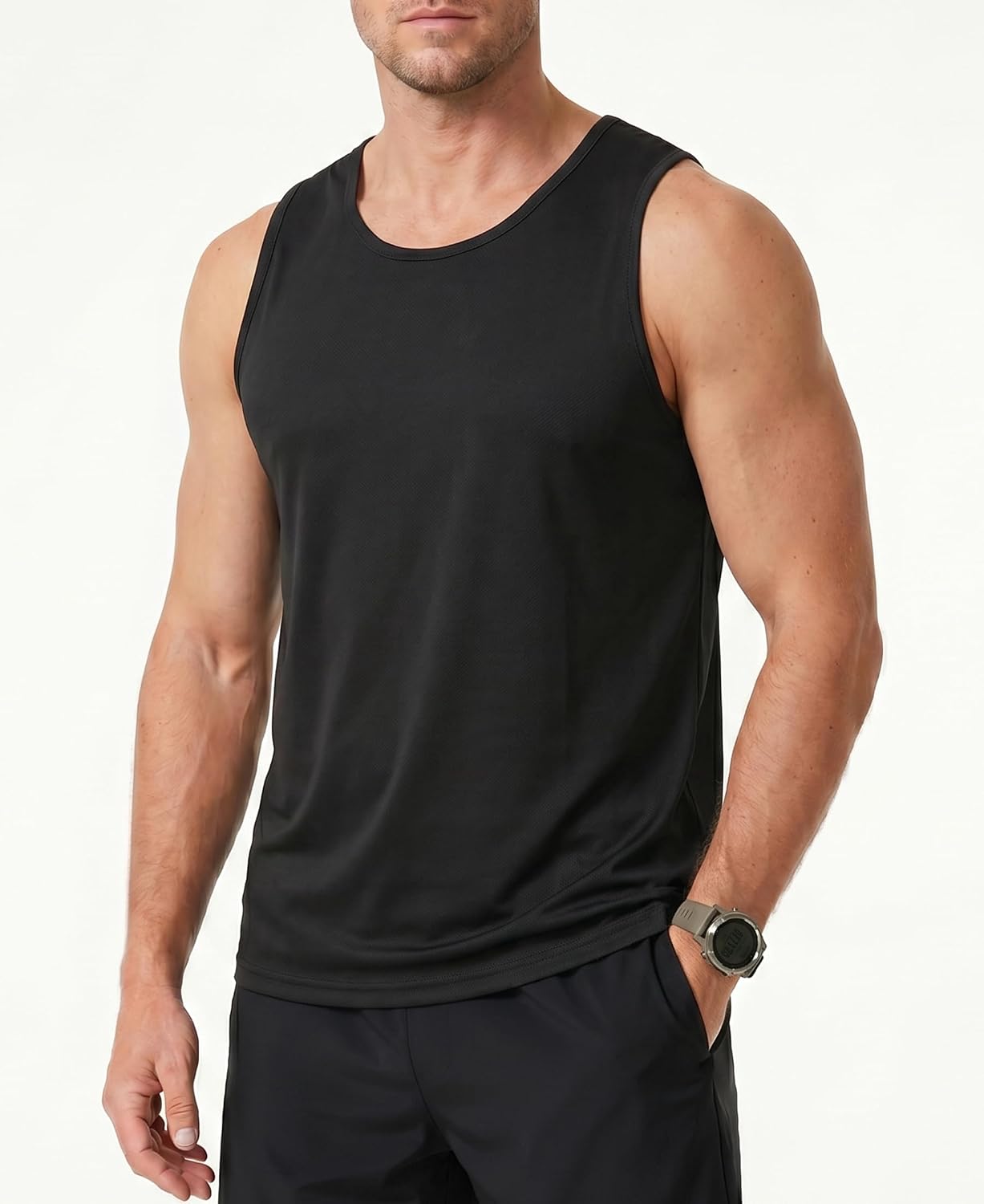 4 Pack Men’s Workout Tank Tops Mesh Sleeveless Shirts Quick Dry Athletic Muscle Gym Running Shirts