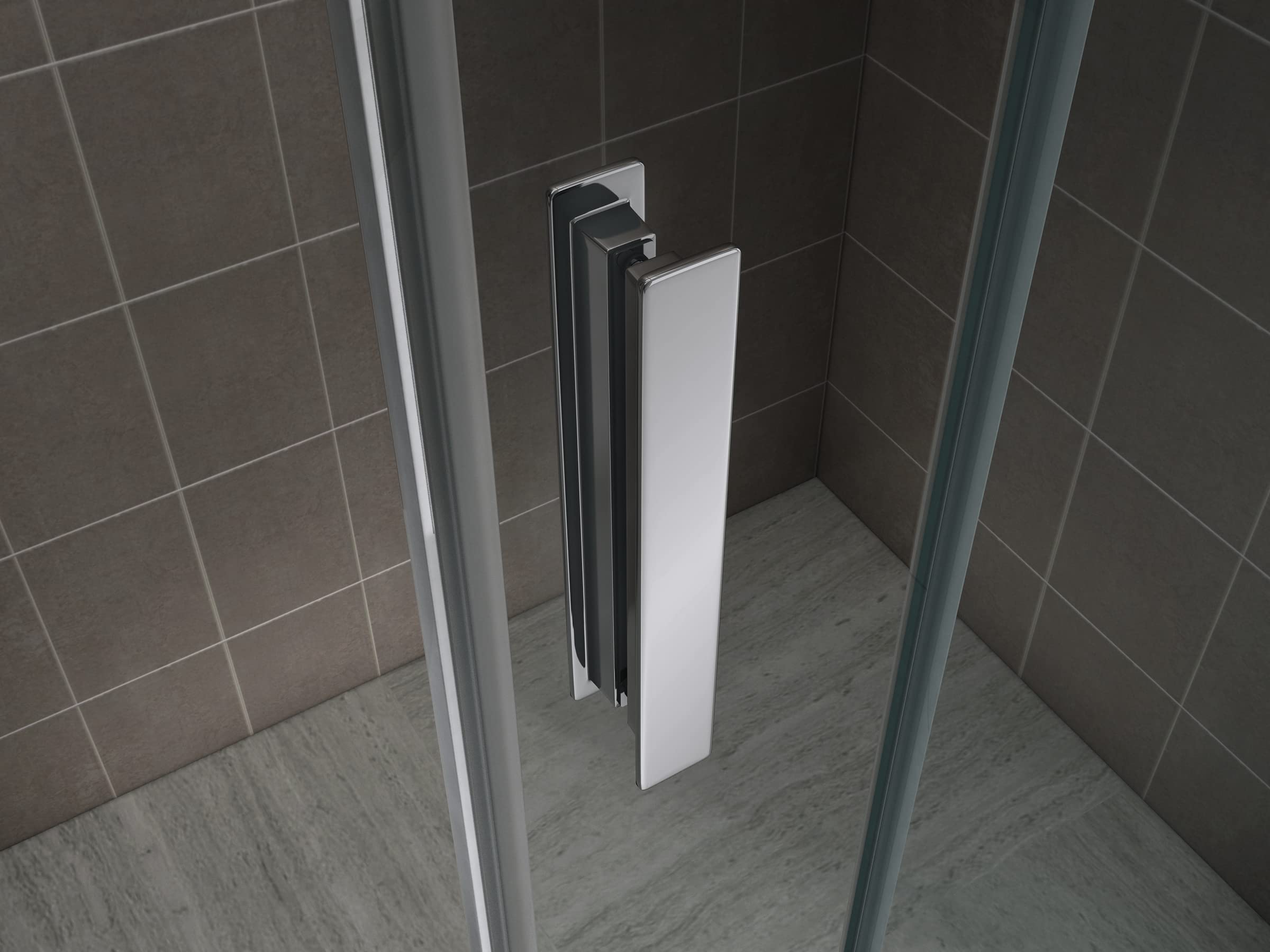 i-flair Cabina de ducha Nadine, 140 x 80 cm, mampara de ducha con puerta corredera en cromo, cristal de seguridad templado de 8 mm, cristal transparente, montaje a izquierda y derecha
