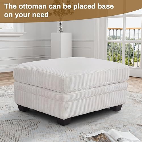 Miniatura 9 de Legend Vansen Sofá modular de gran tamaño, sofá en forma de U de 7 asientos con otomana, sofá de pana con asiento profundo, sofás seccionales