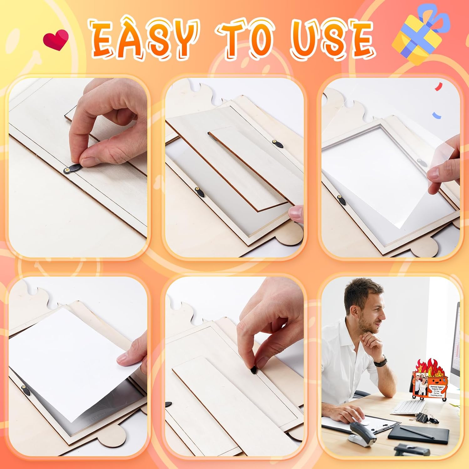 AceOrbit 9 Pcs 2026 Graduation Dumpster Fire Gifts Bulk for Teacher Emotional Support Dumpster Fire Photo Frame Desk Accessories for Employee Staff Office 4 x 6 Frame Appreciation Funny Gifts