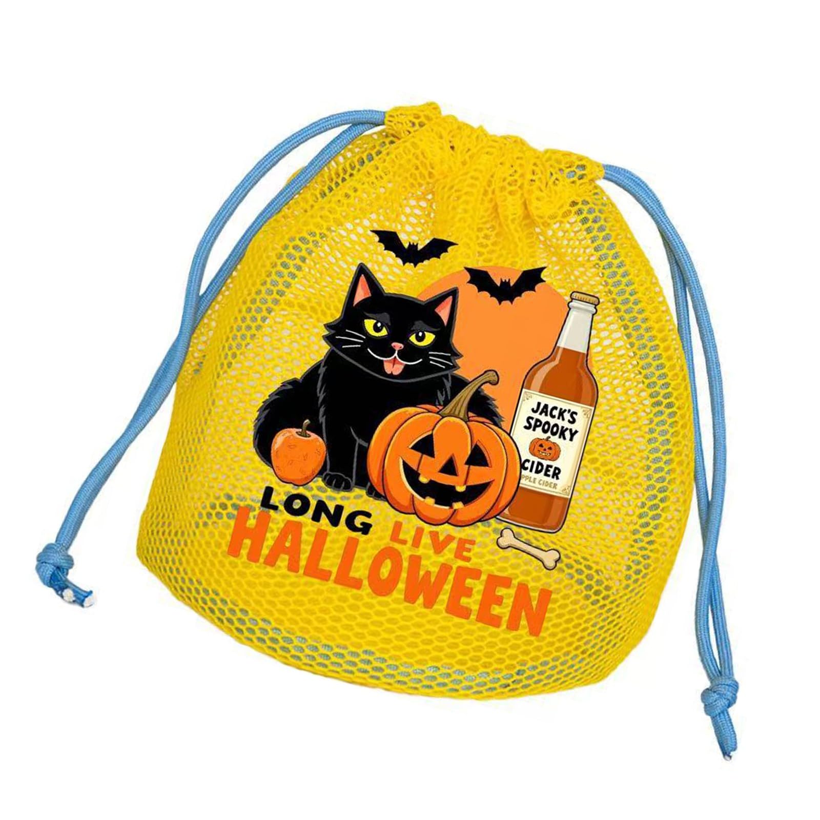 carotoe Halloween Themed Kids Candy Collection Bag Sturdy Water Resistant Polyester Storage Pouches for Parties Tear Resistant Halloween Treats Bag