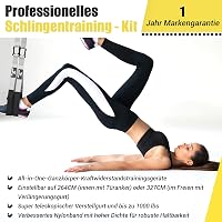 COFOF Függesztő Edzőkötél Teljes Test Edzéshez, Szürke Suspension Trainer Ajtó Rögzítővel és Hordtáskával Otthoni Konditeremhez 2