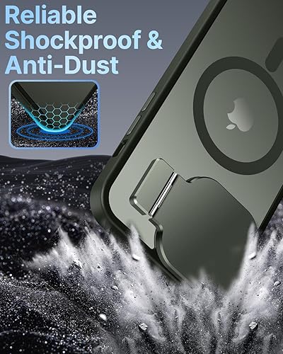 Miniatura 6 de Silverback Funda para iPhone 14 Pro Max con funda para cámara, funda compatible con MagSafe con soporte, translúcida mate a prueba de golpes para
