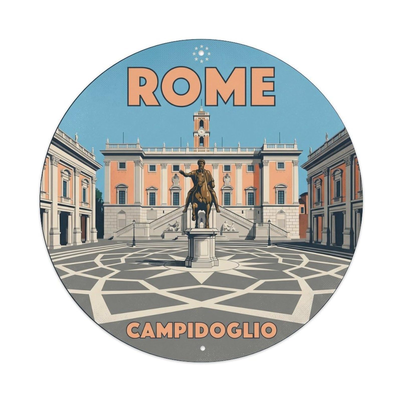 Campidoglio Rome Italy Heritage City Travel Retro Metal Tin Sign