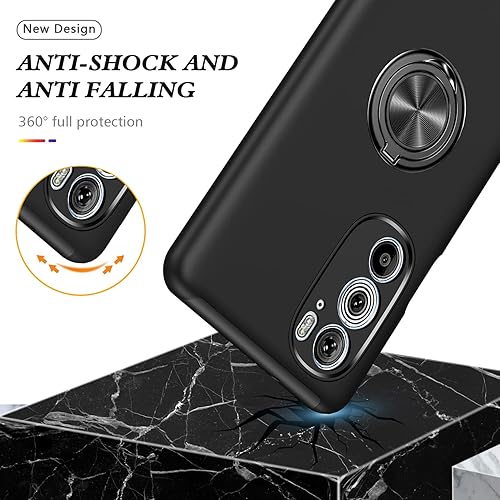 Miniatura 5 de Funda para Moto Edge Plus 2022 para Motorola Moto Edge 30 Pro, grado militar, a prueba de golpes, soporte de anillo incorporado, soporte de
