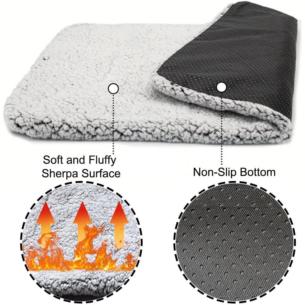 Selbstheizende Decke Katze Hunde Wärmedecke - 40x50cm Haustiere Wärmematte, Hundematte Selbstwärmende Katzendecke, Waschbare, Flauschig Warme, rutschfest Thermodecke