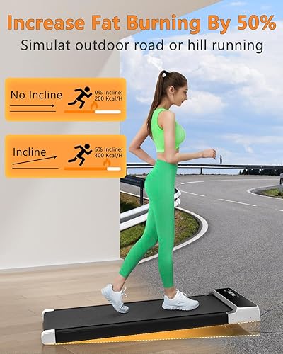 Miniatura 5 de Cinta de correr para debajo del escritorio, 2 en 1, caminadora de espacio compacto, 2.5 HP silenciosa caminadora de escritorio con control remoto,