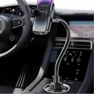 Esoulk [Upgraded Version Cup Phone Holder for Car, Universal Adjustable Long Neck Car Phone Mount Cradle Friendly Compatible with iPhone Samsung Google and All 4.0-7.0 inches Smartphones (Cup Holder)
