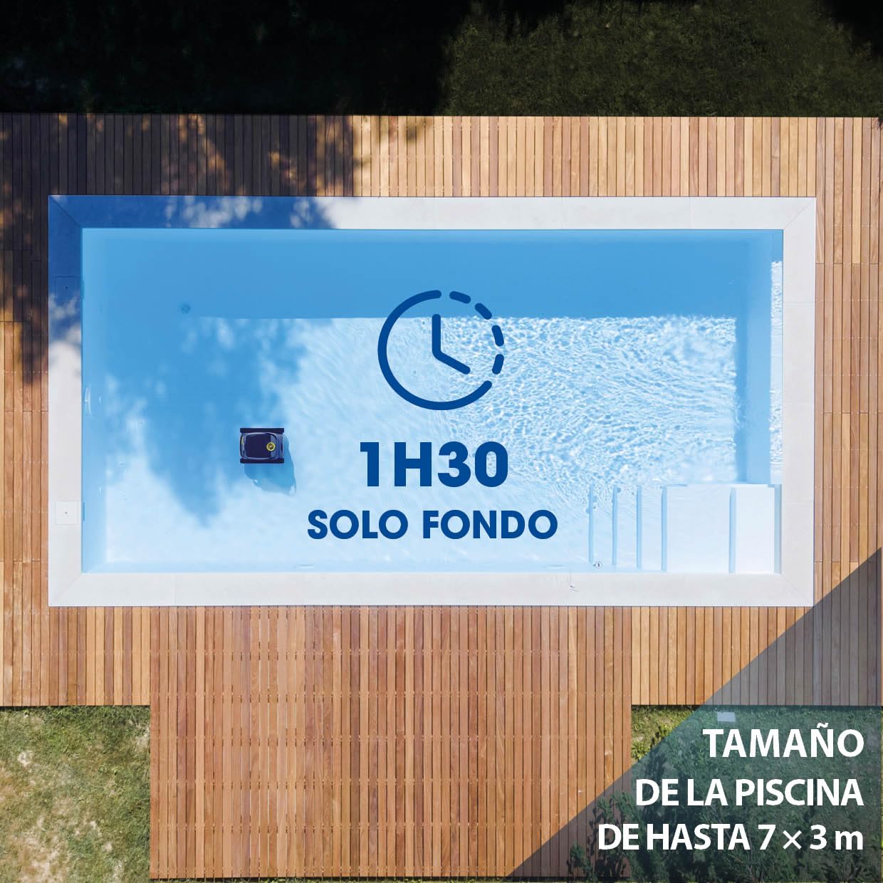 Zodiac Pixel OP-Li 2100 limpiafondos sin Cable, Limpia el Fondo de Las Piscinas de hasta 7x3m. Batería de Litio, Ciclo de 1h30, filtración Fina, Ventana Transparente