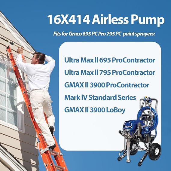 16X414 Airless Pump for Compatible with Graco 695 PC Pro 795 PC Pro Airless Paint Sprayer
