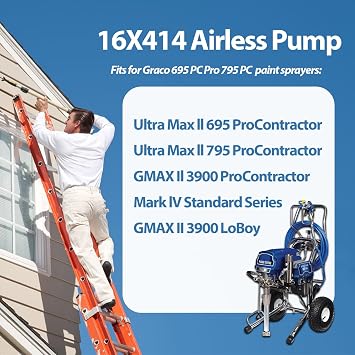16X414 Airless Pump for Compatible with Graco 695 PC Pro 795 PC Pro Airless Paint Sprayer