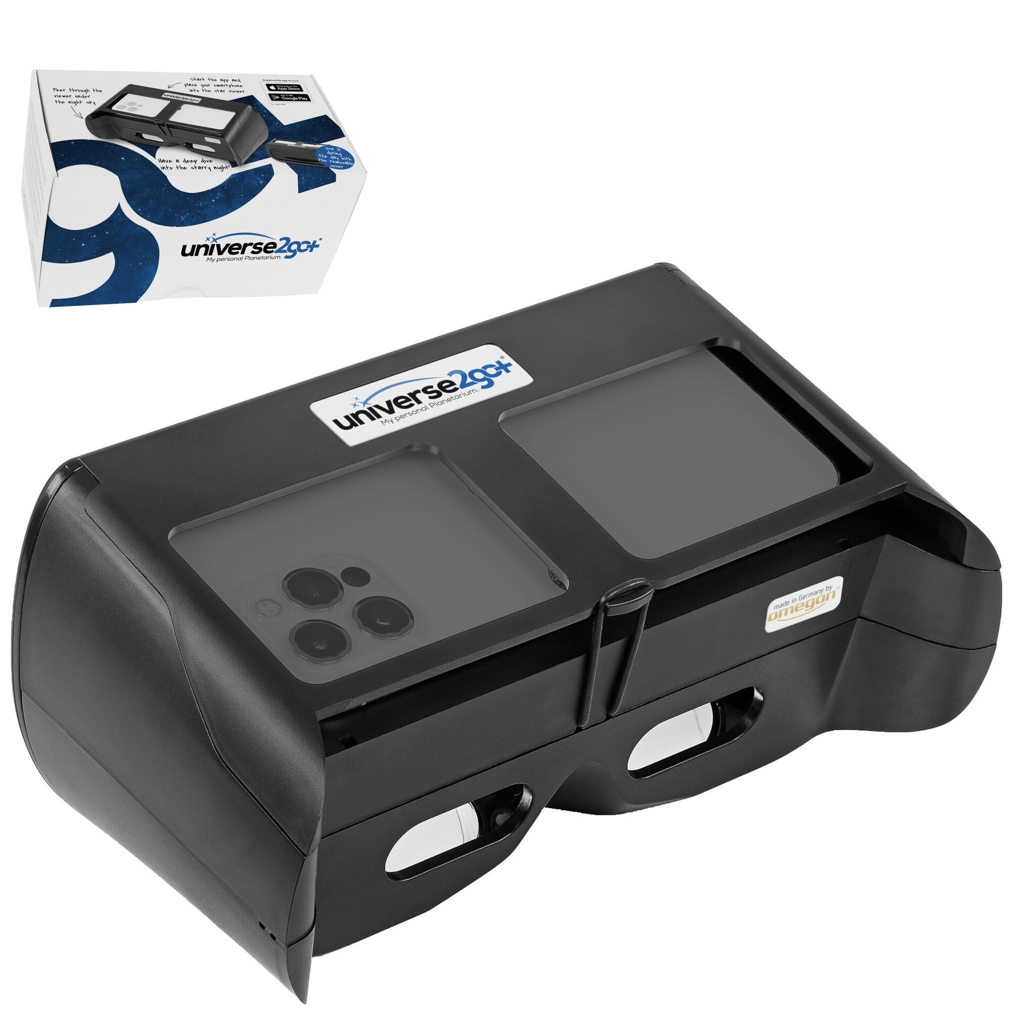 Omegon Universe2go+ | Augmented Reality Hand-Planetarium | Entdecke Sternbilder & Planeten | Mit spannendem Audioguide | Kompatibel mit Allen gängigen Smartphones | Für Einsteiger & Fortgeschrittene