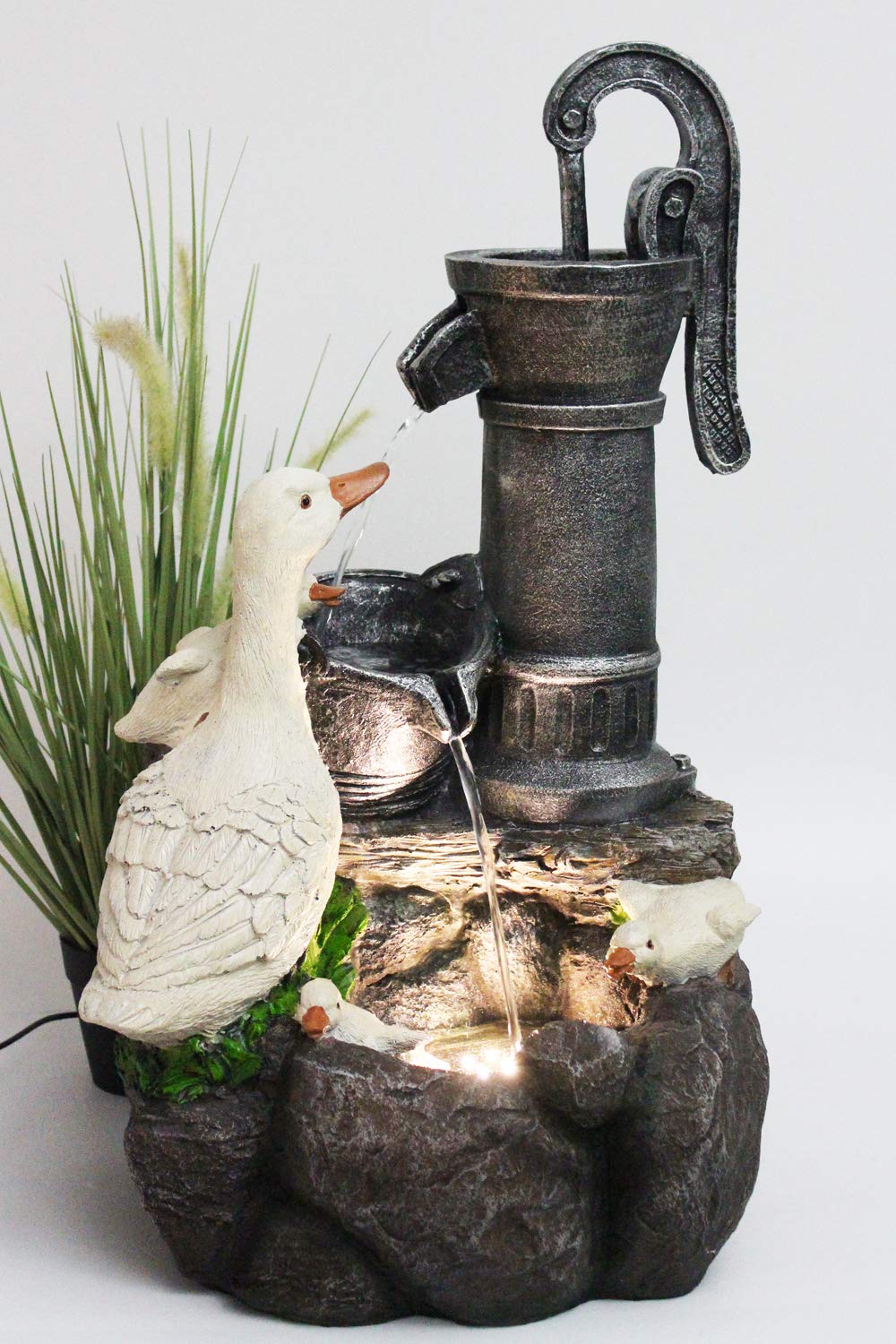 Springbrunnen Gänse BK821 mit Beleuchtung Gartenbrunnen Wasserspiel Gartendekoration