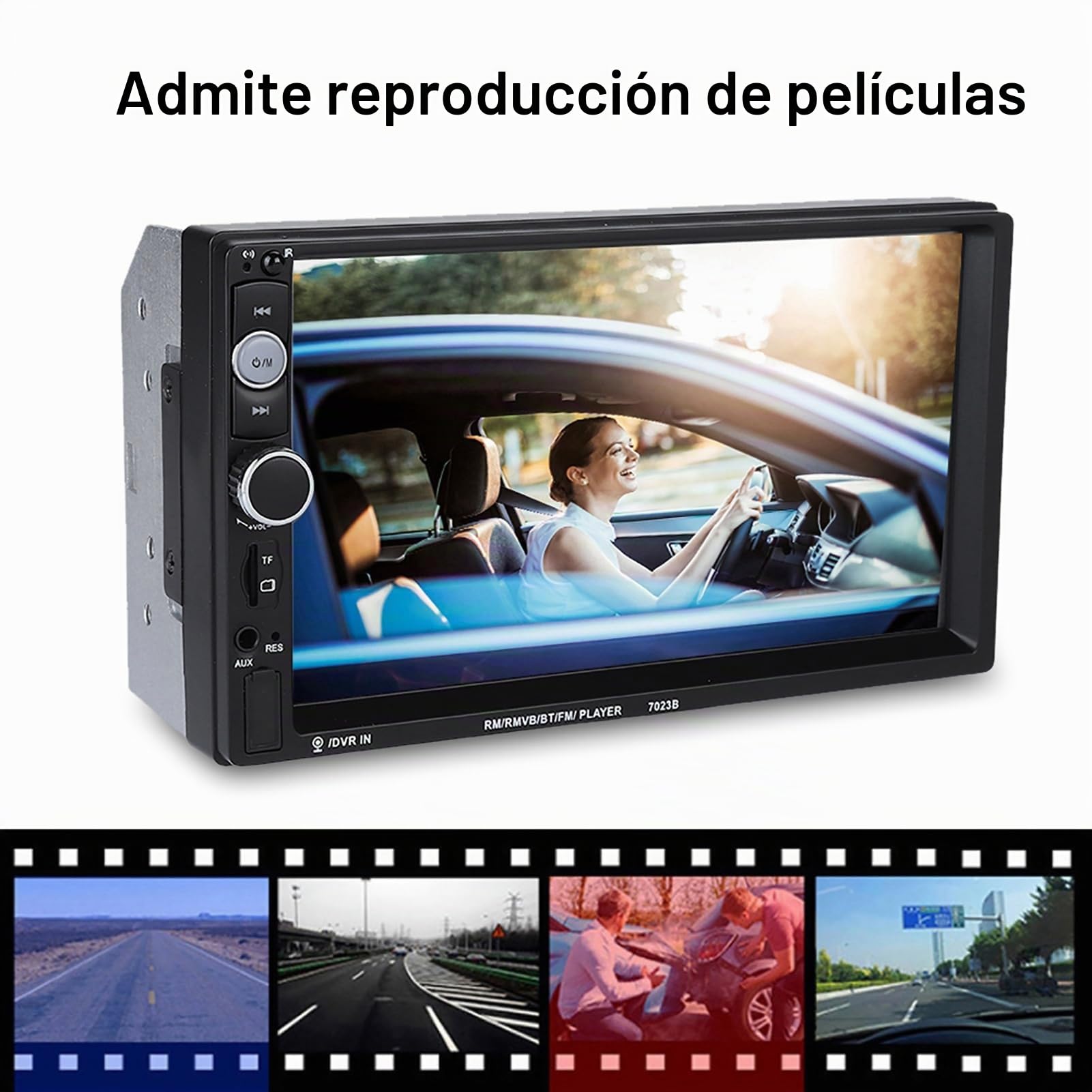 KIMISS 7 Pulgadas MP5 para Coche, Pantalla Táctil Double DIN, Bluetooth, Radio FM, Compatible con Cámara Reversa, Reproductor Multimedia