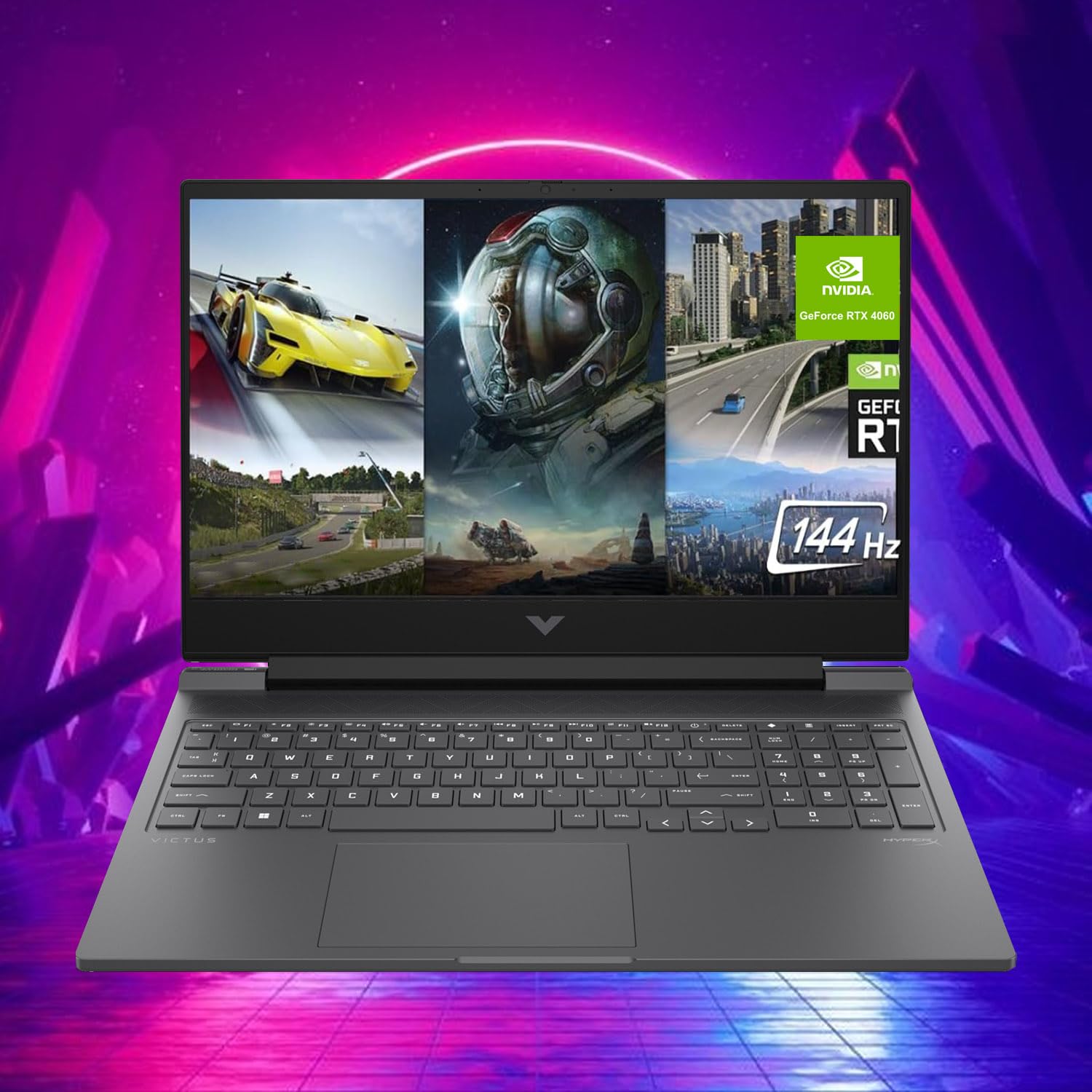 HP Newest Victus 16.1 Ryzen 7 RTX 4060 Premium Gaming Laptop, 16.1" FHD 144Hz, AMD Ryzen 7 8845HS (Beats i7-1355U), NVIDIA GeForce RTX 4060, 32GB DDR5 RAM, 1TB SSD, RGB Backlit KB, Wi-Fi 6, W11 Pro