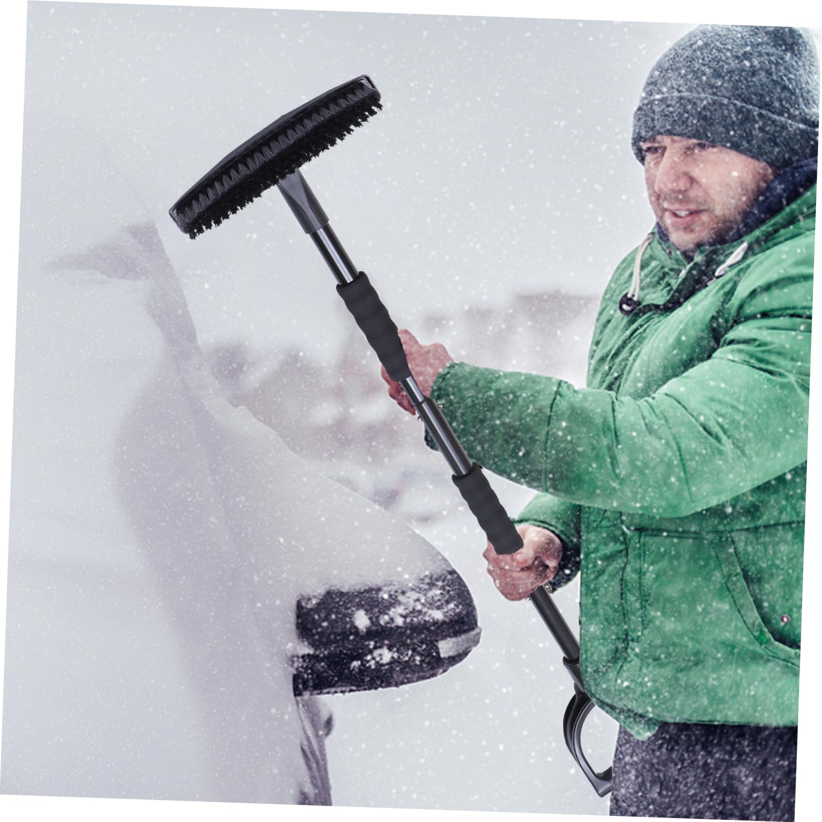 ibasenice Raschietto per Ghiaccio Spazzola per Neve e Pala da Neve Attrezzi Rimozione per Auto Camion e Tetto Casa Pulizia Invernale