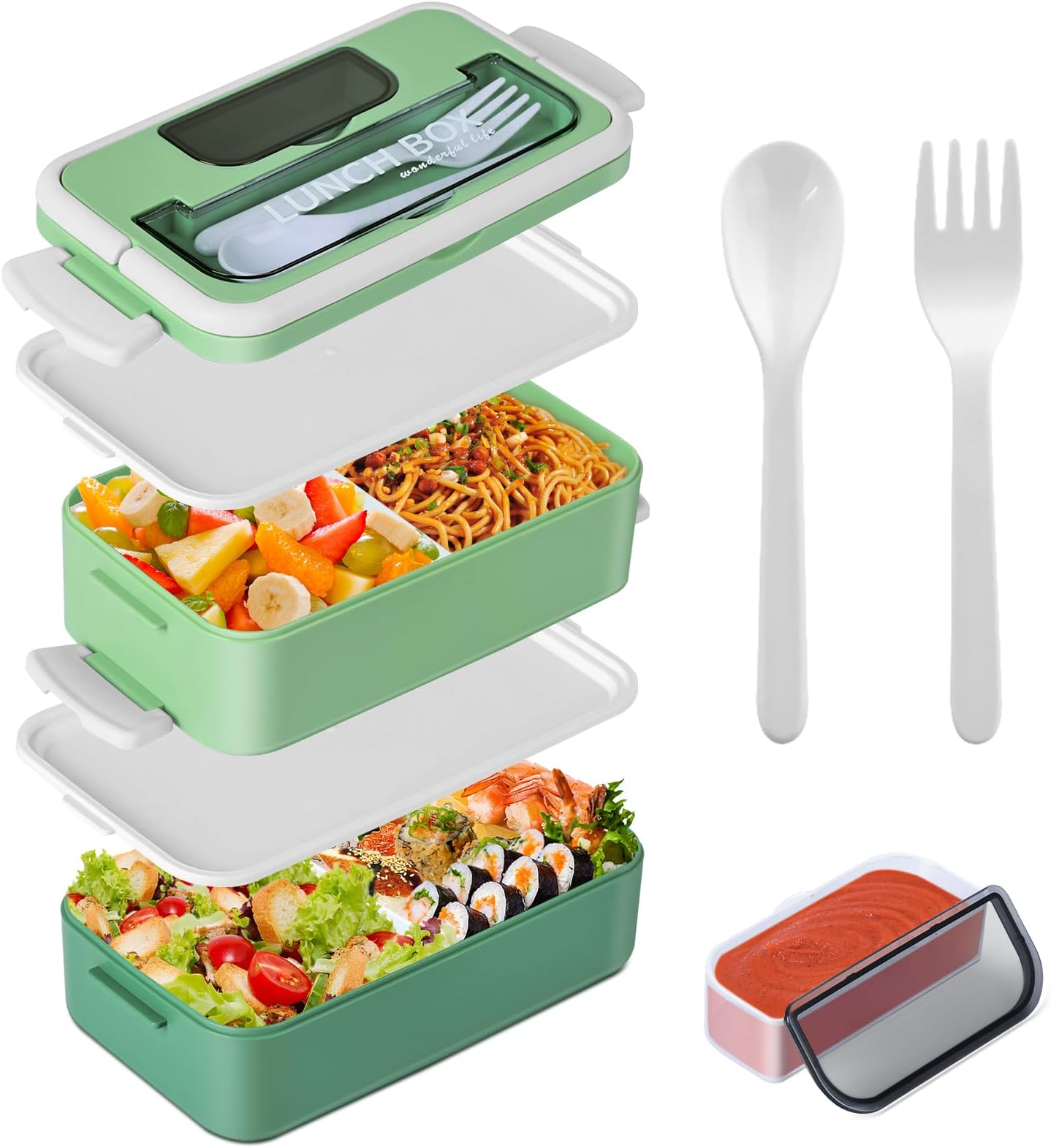 vitutech Lunch Box, Bento Box Boite Bento avec Fourchette Et 3