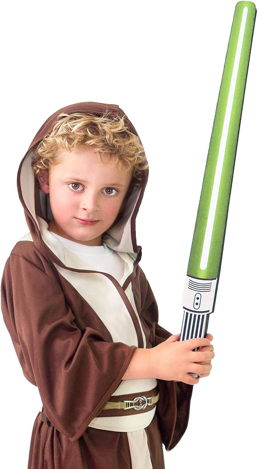 Little Adventures Galactic Warrior Hooded Robe with Belt (Galactic Hero (Brown), Large Age 5-7) - Machine Washable Child Pretend Play and Party Dress-Up