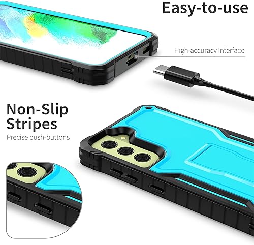 Miniatura 2 de ExoGuard Funda para Samsung Galaxy S21 FE, funda de goma a prueba de golpes de cuerpo completo con protector de pantalla de vidrio templado y