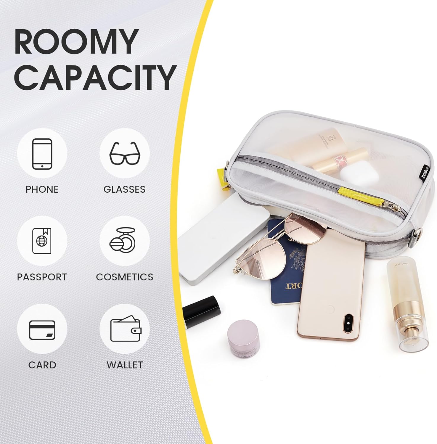 G4Free Clear Sling Bag Clear Crossbody Mesh Purses for Women, Transparent Lightweight Chest Bag - Image 4