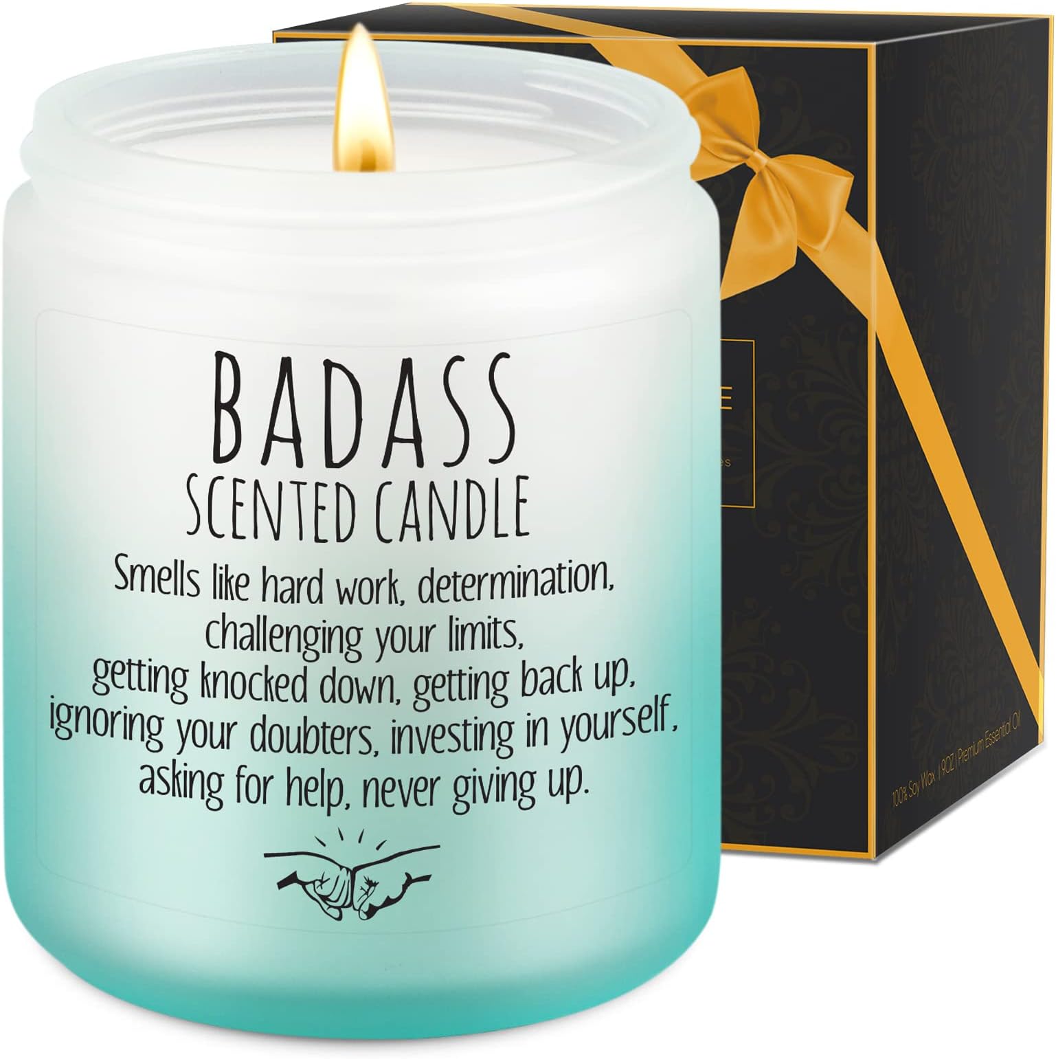 LEADOBadass Candle, Congratulations Gifts, Inspirational Gifts for Women, Men, Boss Gifts, New Job, Promotion, Mental Health Gifts - Funny Graduation, Proud of You, Mothers Day, Birthday Gift