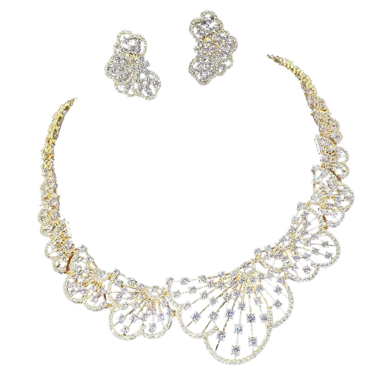 Elegante set di gioielli con eleganti pietre di zirconia, accessorio portatile per decorazioni di matrimoni e occasioni speciali