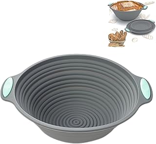 Banneton Pour Pain Silicone - 1 Pièce, Gris, Panier de Fermentation, Adapté à la Préparation de Tous Types de Pains, Pizzas et Autres, Répond à Tous vos Besoins en Matière de Pâtisserie