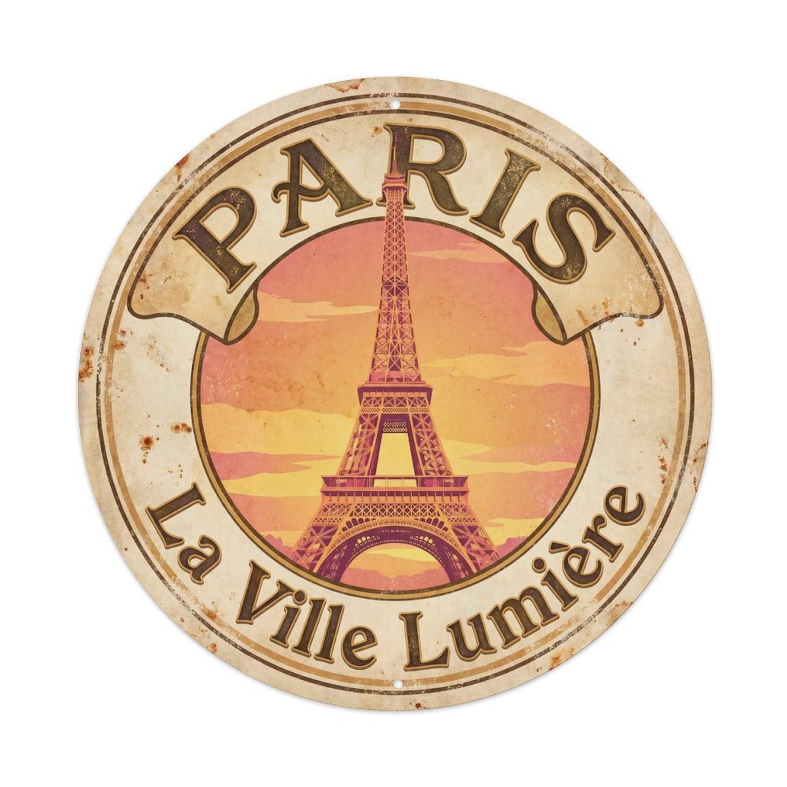 Vintage Travel Parisian Eiffel Landmark 1 Metal Tin Sign Plaque
